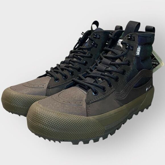 Vans Sk8-Hi Gore-Tex MTE-3 Brown Green Plaid Hiking Shoes Boots Mens size 8 New - Picture 1 of 12
